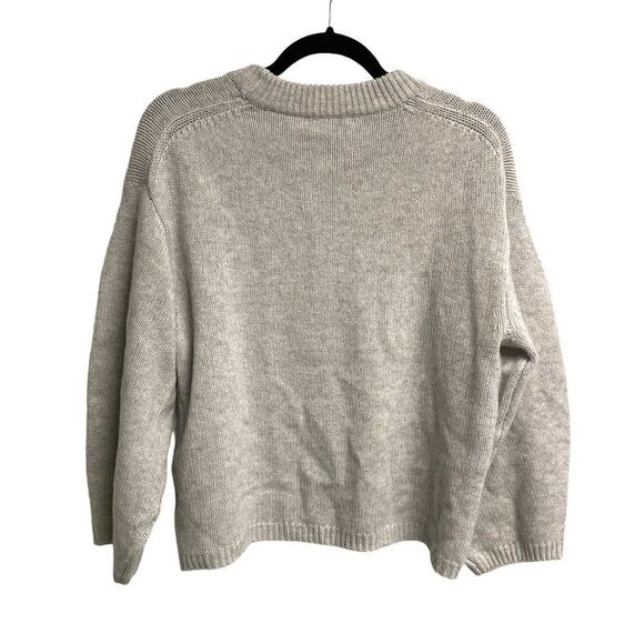 En THREAD Cashmere Oversized Merino Wool Wide Sleeve Sweater Grey L - Picture 3 of 6